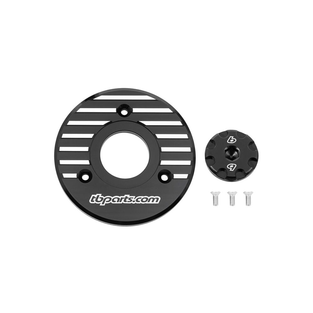 TB Parts Ignition Case Cover & Crankshaft Plug, Billet Black - KLX110 2010+